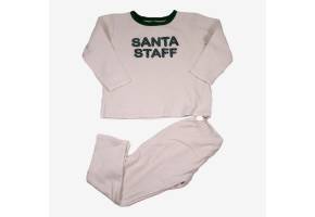 BONTON 8 ans pyjama vert et blanc Santa Staff