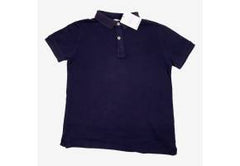 ZARA 8 ans col polo bleu marine manches courtes