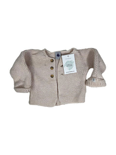 PETIT BATEAU 6 mois Gilet laine coton rose fille