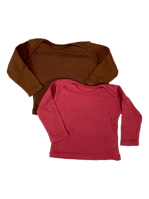 BONTON 3 mois lot tee shirt marron et rose