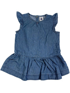 PETIT BATEAU Robe jean fille 6 mois