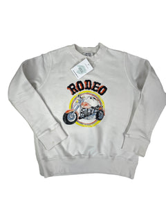 BONPOINT 10 ans Pull sweat blanc rodeo moto