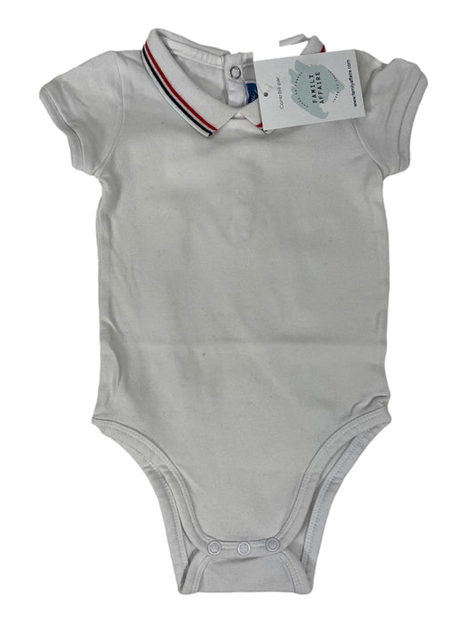 JACADI 12 mois Body polo blanc col rayé