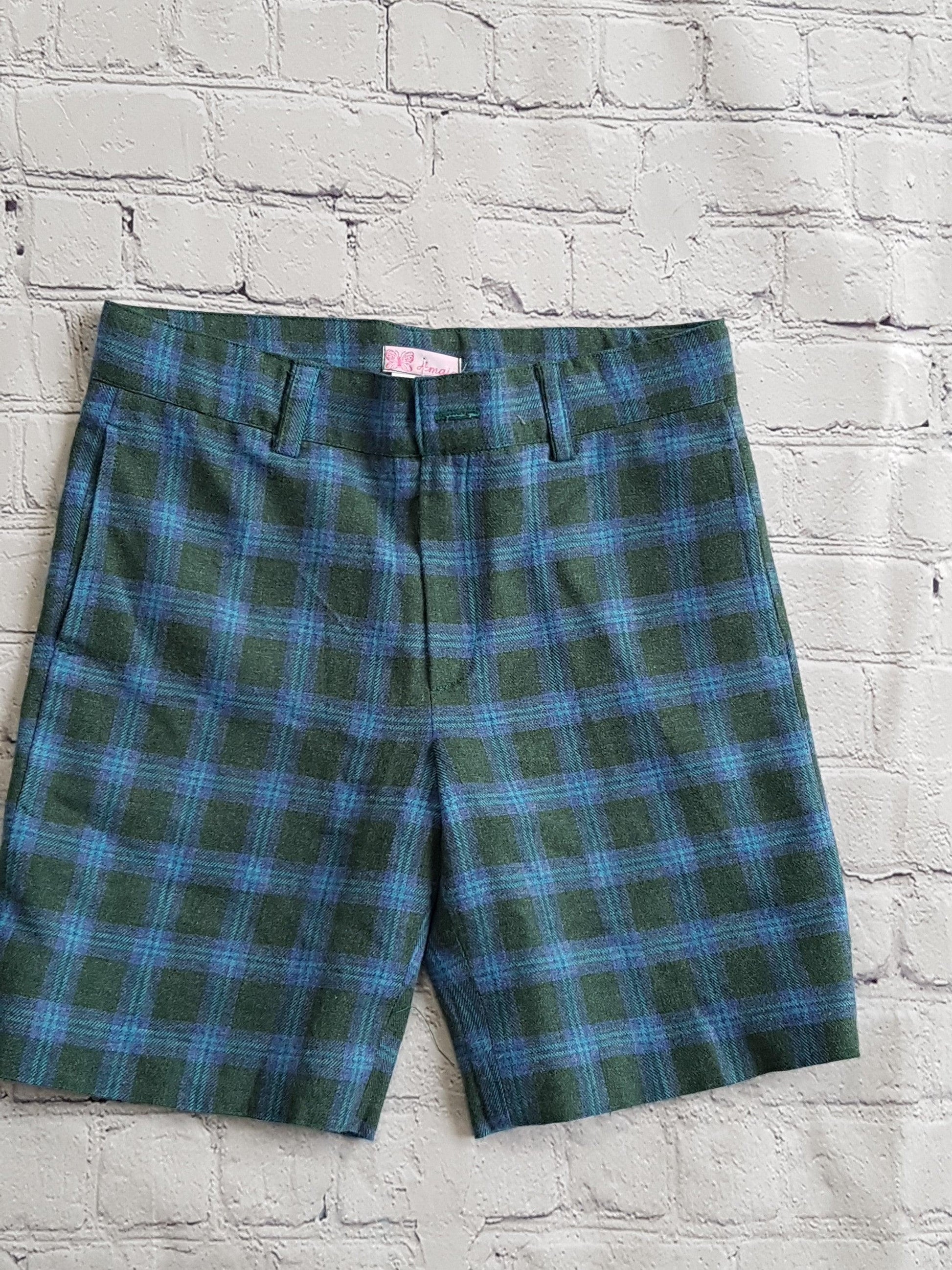 AMAIA outlet boys girls tartan blue green short 6yo - FAMILY AFFAIRE (4353955430448)