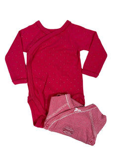 PETIT BATEAU lot de 2 bodys rose fille 3 mois