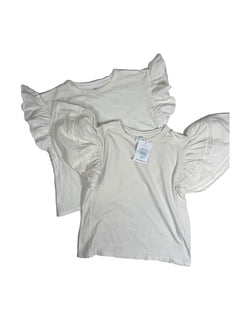 ZARA 10 ans lot 2 tee shirts blanc volants fille