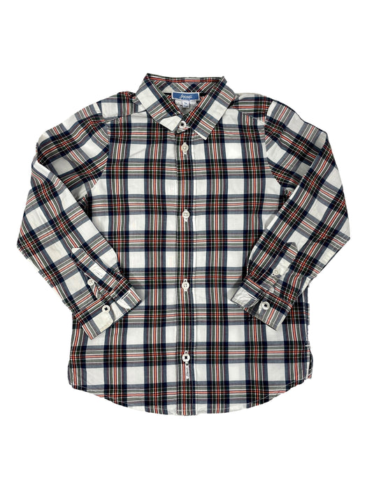 JACADI 3 ans chemise tartan bleu orange