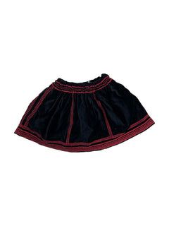 H&M 4/6 ans Jupe noir en velours broderie rouge