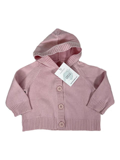 PETIT BATEAU 6 mois gilet rose en coton